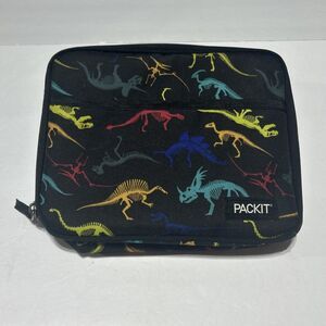 PackIt Dinosaur Skeleton Print Insulated Lunch Box Bag Built-In Cooling